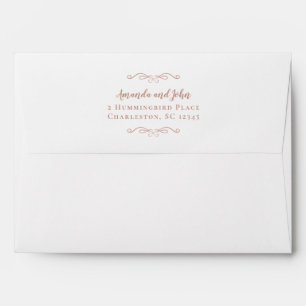 Enveloppe Élégant Rose Gold Script Retourner Mariage d'adres