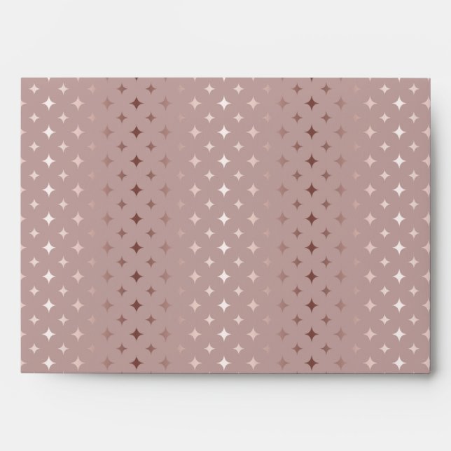 Enveloppe Élégant Rose Gold Sparkle Star Motif Invitation (Devant)