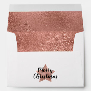 Enveloppe Élégant Rose Gold Star Joyeux Noël