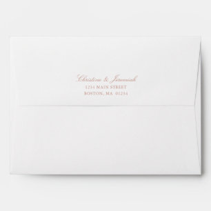 Enveloppe Élégant Rose Gold White Mariage Adresse de retour