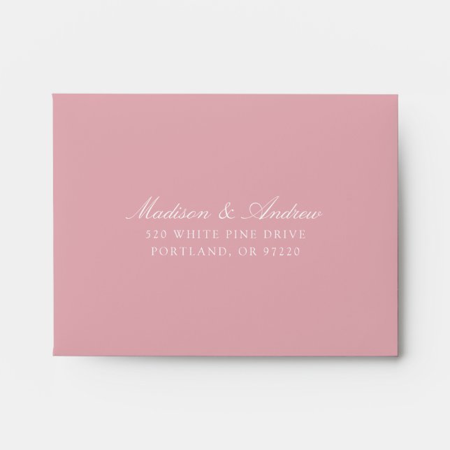 Enveloppe Elégant Rose rose Chinoiserie Floral Wedding RSVP (Devant)