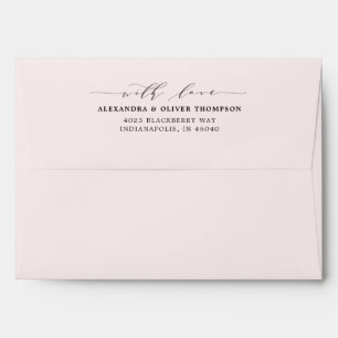 Enveloppe Élégant rose rose rose floral pré-traité