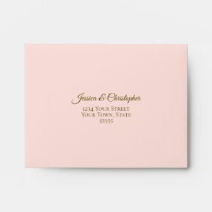 Enveloppe Elégant rose vierge avec mariage en dentelle d'or