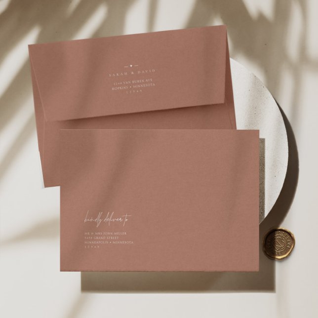 Enveloppe Élégant rose vif moderne Faire-part de mariage A7  (Créateur téléchargé)