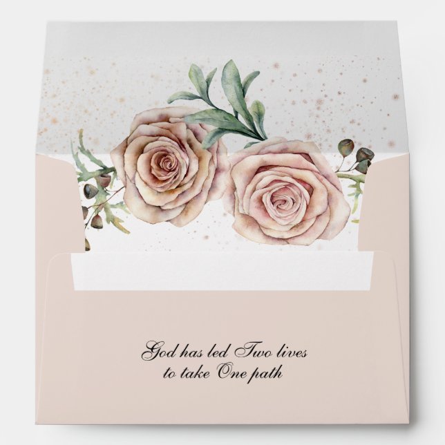 Enveloppe Élégant rose Vintage Roses Mariage inspirant (Dos (Bas))