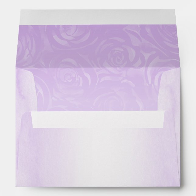 Enveloppe Élégant Roses violet clair Adresse de retour (Dos (Bas))