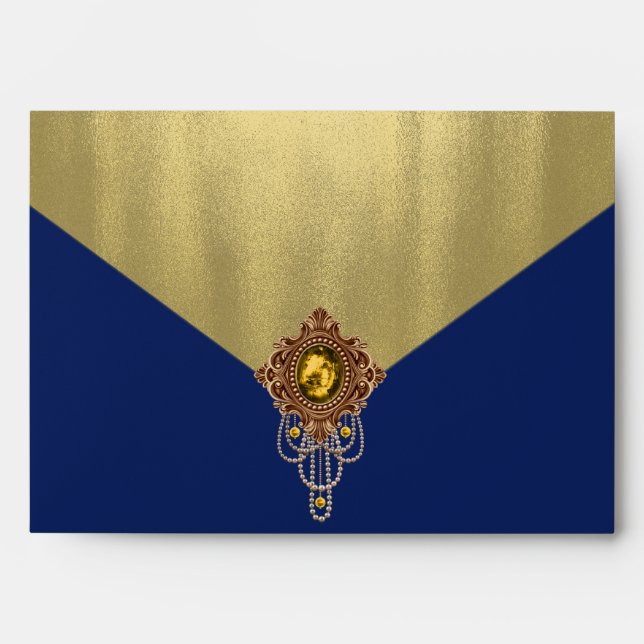 Enveloppe Elégant Royal Blue Gold (Devant)