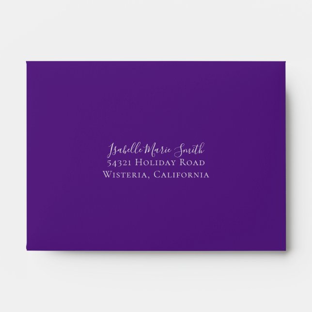 Enveloppe Élégant RSVP de mariage couleur lavande royale (Devant)