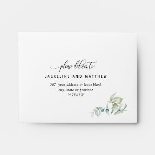 Enveloppe Elégant RSVP vert Eucalyptus