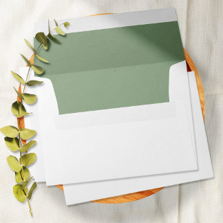 Enveloppe Elégant rustique Sage Vert Blanc Mariage moderne