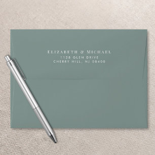 Enveloppe Elegant Sage Green Mariage Adresse de retour