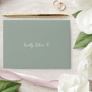 Enveloppe Élégant Sage Green Mariage moderne