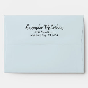 Enveloppe Élégant Script bleu Adresse de retour