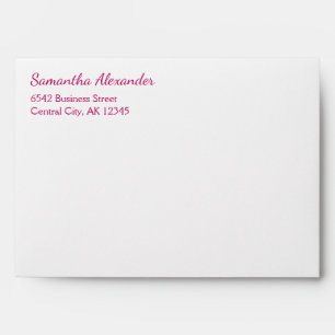 Enveloppe Élégant Script Chic Pink Fuchsia Adresse