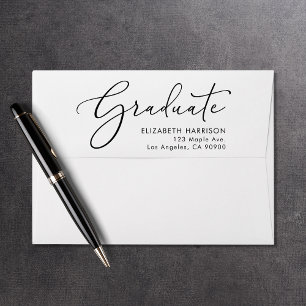 Enveloppe Élégant Script Graduation Adresse de retour