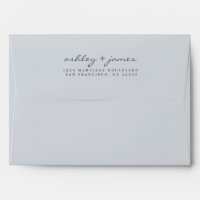 Élégant Script Names Blue Mariage Return Address