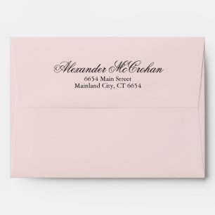 Enveloppe Élégant Script rose Adresse de retour