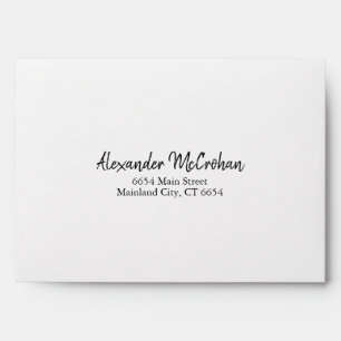Enveloppe Élégant Script Typography Retourner Adresse Post