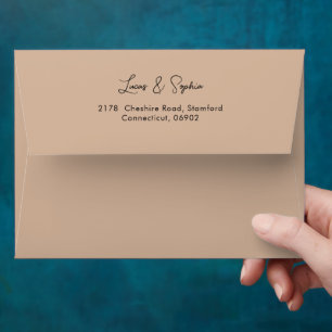 Enveloppe Élégant Signature Script Dusty Blue Adresse de ret