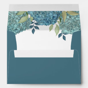 Enveloppe Élégant Simple Minimaliste Fleur de Hortensia Bleu