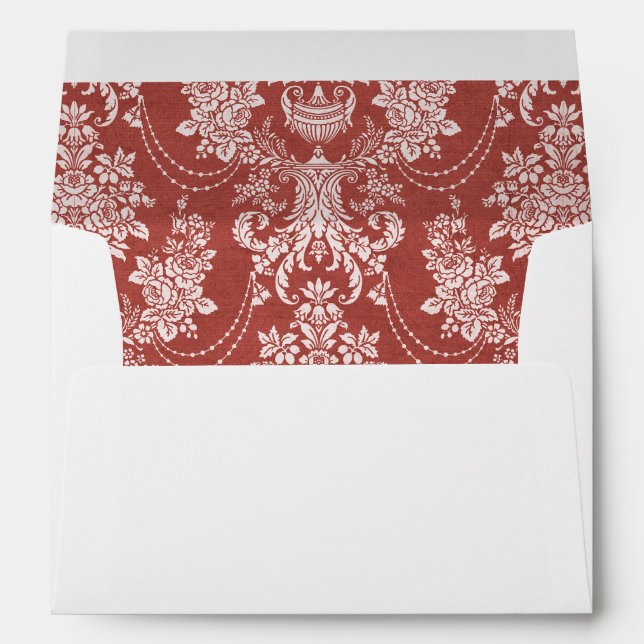 Enveloppe Elégant Toile rouge Vintage (Dos (Bas))