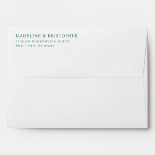 Enveloppe Élégant Typographique Sarcelle