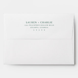 Enveloppe Élégant Typographique Vert-Bleuâtre