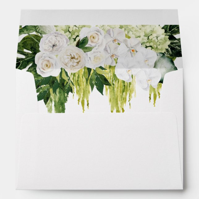 Enveloppe Elégant verdure Floral Wedding RSVP Adresse (Dos (Bas))