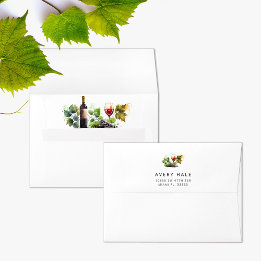 Enveloppe Élégant Vino aquarelle avant Vows Fête des mariées