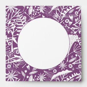 Enveloppe Élégant violet Botanique Silhouette Florale