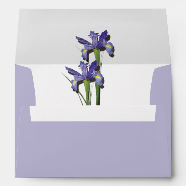Enveloppe Élégant violet Iris 5x7 Faire-part de mariage (Dos (Bas))