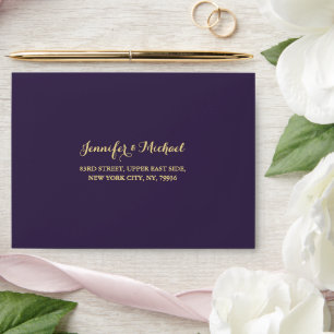 Enveloppe Élégant violet mariage fête de retour Adresse RSVP