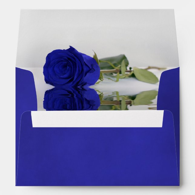 Enveloppe Élégant Vivid Royal Blue avec Mariage Rose (Dos (Bas))