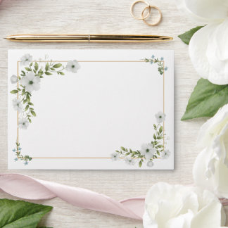 Enveloppe Elegant White Floral Wedding Envelope Liner Design