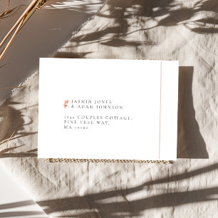 Enveloppe Élégante Adresse de Mariage avec Monogramme Floral