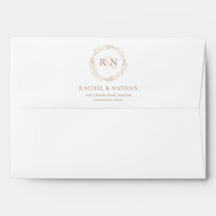 Enveloppe Élégante Adresse de Réponse au Monogramme de Lauri