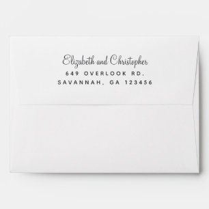 Enveloppe Élégante adresse de retour blanc gris chic Mariage
