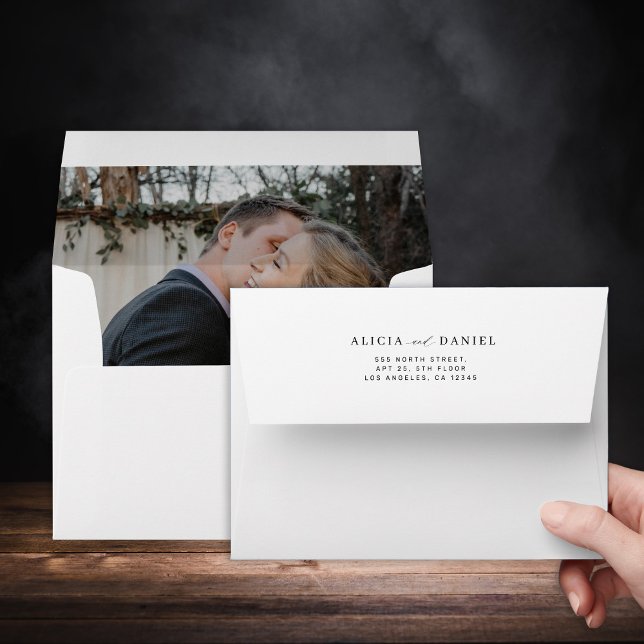 Enveloppe Élégante adresse de retour du mariage photo modern (Créateur téléchargé)