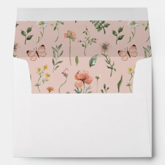 Enveloppe Élégante adresse de retour florale aquarelle