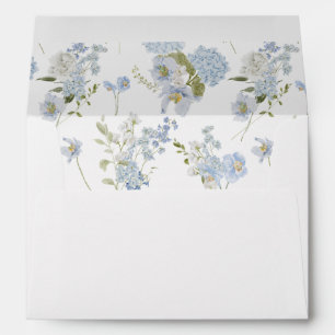 Enveloppe Elégante aquarelle bleu Dusty Fête des mariées flo