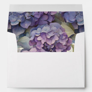 Enveloppe Elégante aquarelle bleu violet poussiéreuse