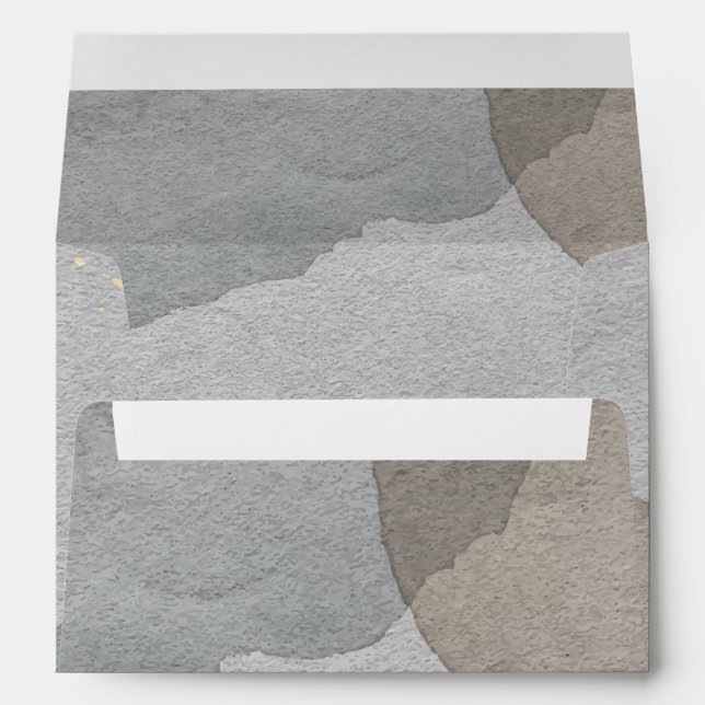 Enveloppe Elégante aquarelle brillant granit neutre (Dos (Bas))