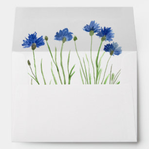 Enveloppe Elégante aquarelle Cornflowers Fleur sauvage Flora