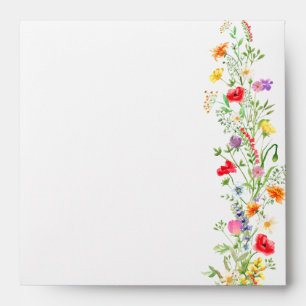 Enveloppe Elégante aquarelle Fleur sauvage Fête des mariées 