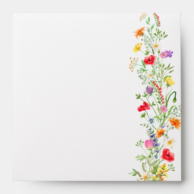 Enveloppe Elégante aquarelle Fleur sauvage Fête des mariées  (Devant)