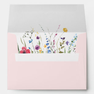 Enveloppe Elégante aquarelle Fleurs sauvages de mariage Fleu