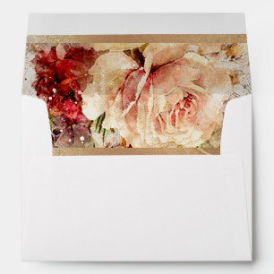 Enveloppe Elégante aquarelle florale Faire-part de mariage o