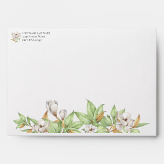 Enveloppe Elégante aquarelle Magnolia