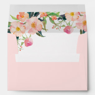 Enveloppe Elégante aquarelle rose Fleurs pour invitation 5x7