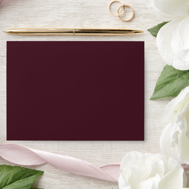 Enveloppe Elégante aquarelle rouge bordeaux (Wedding)